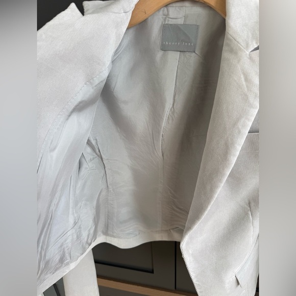 Theory Luxe Light Grey Mini Rib Corduroy Blazer • S - Picture 6 of 9